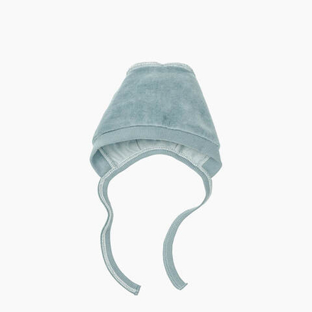 Велюровая шапочка на завязках Mjölk Baby Blue