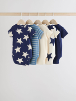 Боди с коротким рукавом для малышей Next E19-887, 5 шт., Синий, Молочный