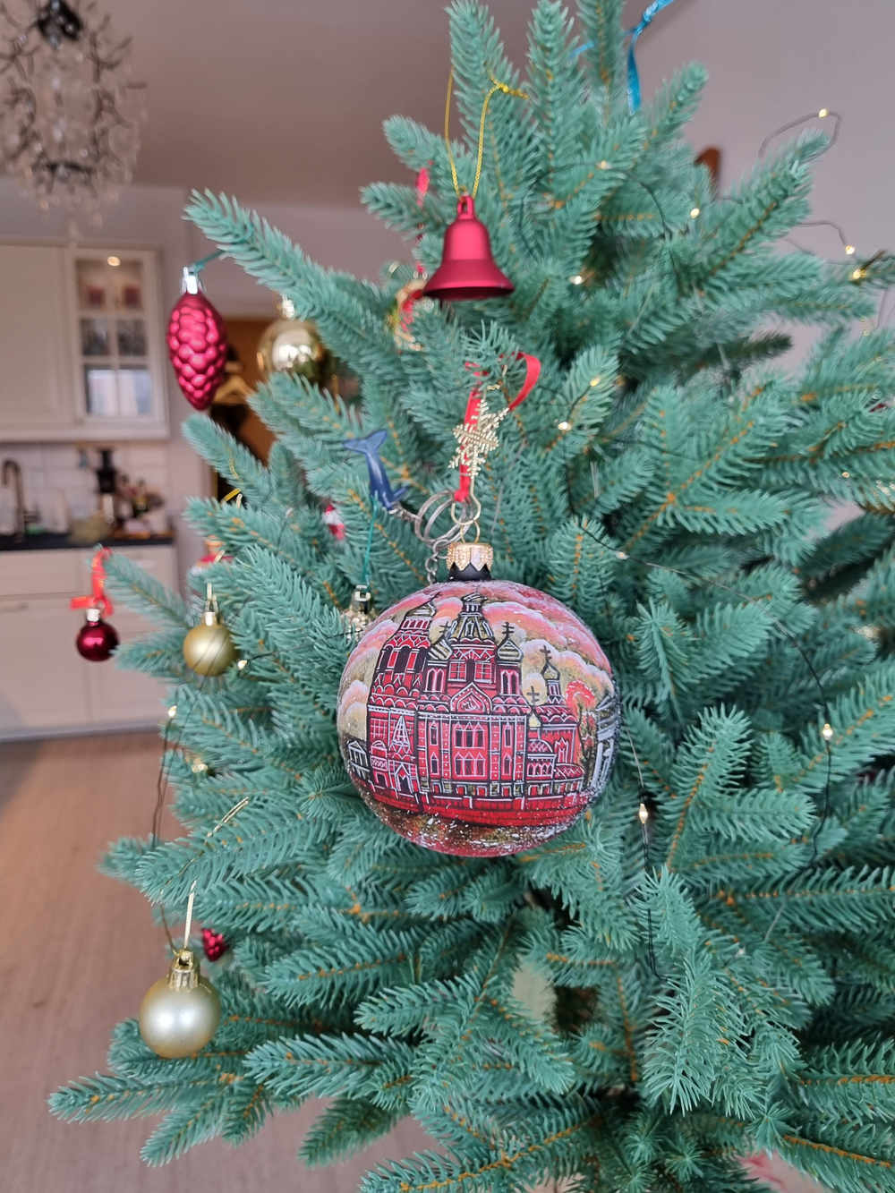 Шар стеклянный "Спас на Крови",  ручная роспись