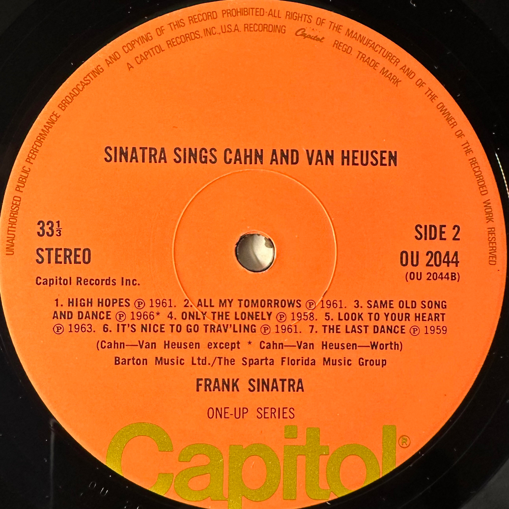 Frank Sinatra ‎– Sinatra Sings Cahn And Van Heusen (Англия 1974г.)