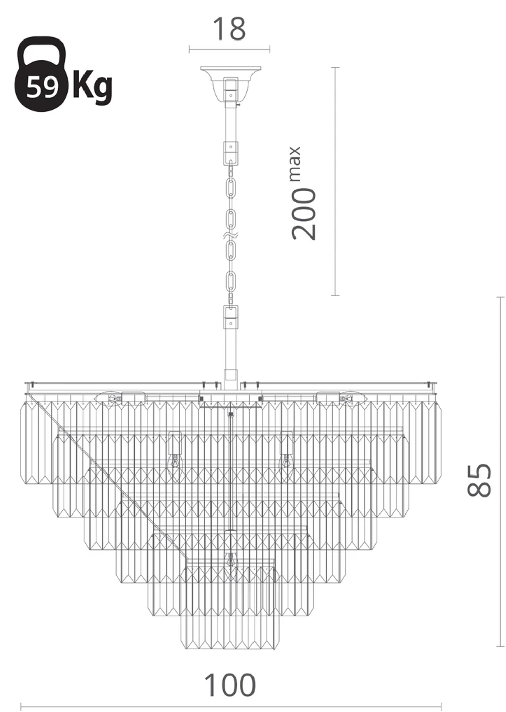 Подвесная люстра Divinare NOVA 3001/02 LM-16