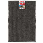 Коврик входной ворсовый влаго-грязезащитный LAIMA, 60х90 см, ребристый, толщина 7 мм, черный, 602869