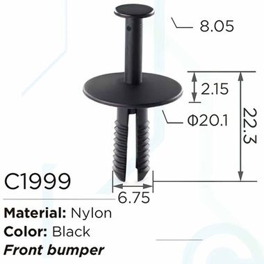 Клипса для крепления внутренней обшивки а/м GM пластиковая (100шт/уп.) Forsage клипса C1999( GM )