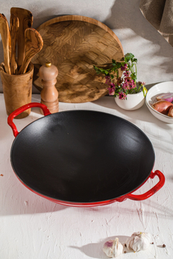 Сковорода Вок 38см 400мл LAVA красная