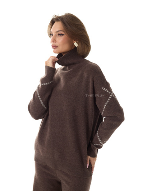 Костюм трикотажный шоколадного цвета