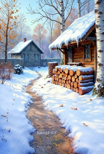 Фотофон "Зима в деревне" арт. ФФ907-40