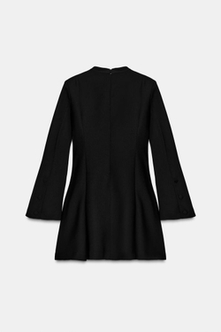 ZARA МИНИ-ПЛАТЬЕ С ПОДПЛЕЧНИКАМИ, ЧЕРНЫЙ