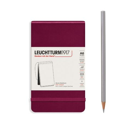 Блокнот Leuchtturm1917 Portrait Pocket A6 (9x15см.) 80г/м2 - 184 стр. нелинованный, твердая обложка, цвет: Красный Портвейн