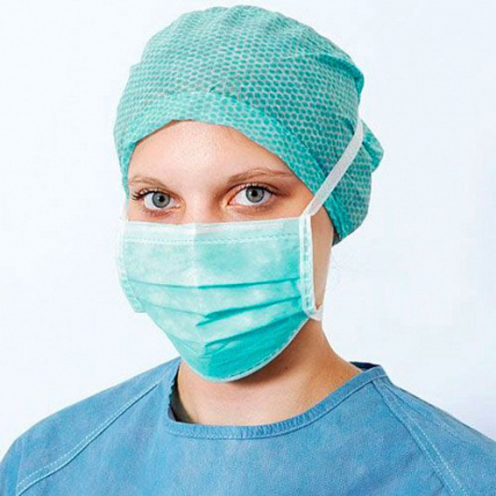 Foliodress mask  Comfort anti splash - противожидкостные маски /зеленый/; 40 шт.