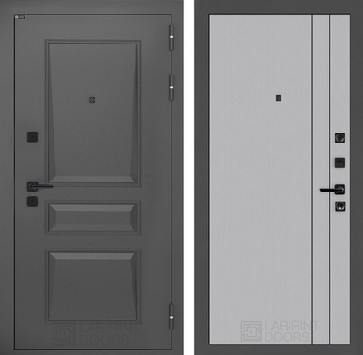 Входная дверь Лабиринт Орлеан - 10 Серый софт рельеф