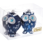 Елочные игрушки «Brilliant Owl» 8 см (набор 2 шт), Сапфир