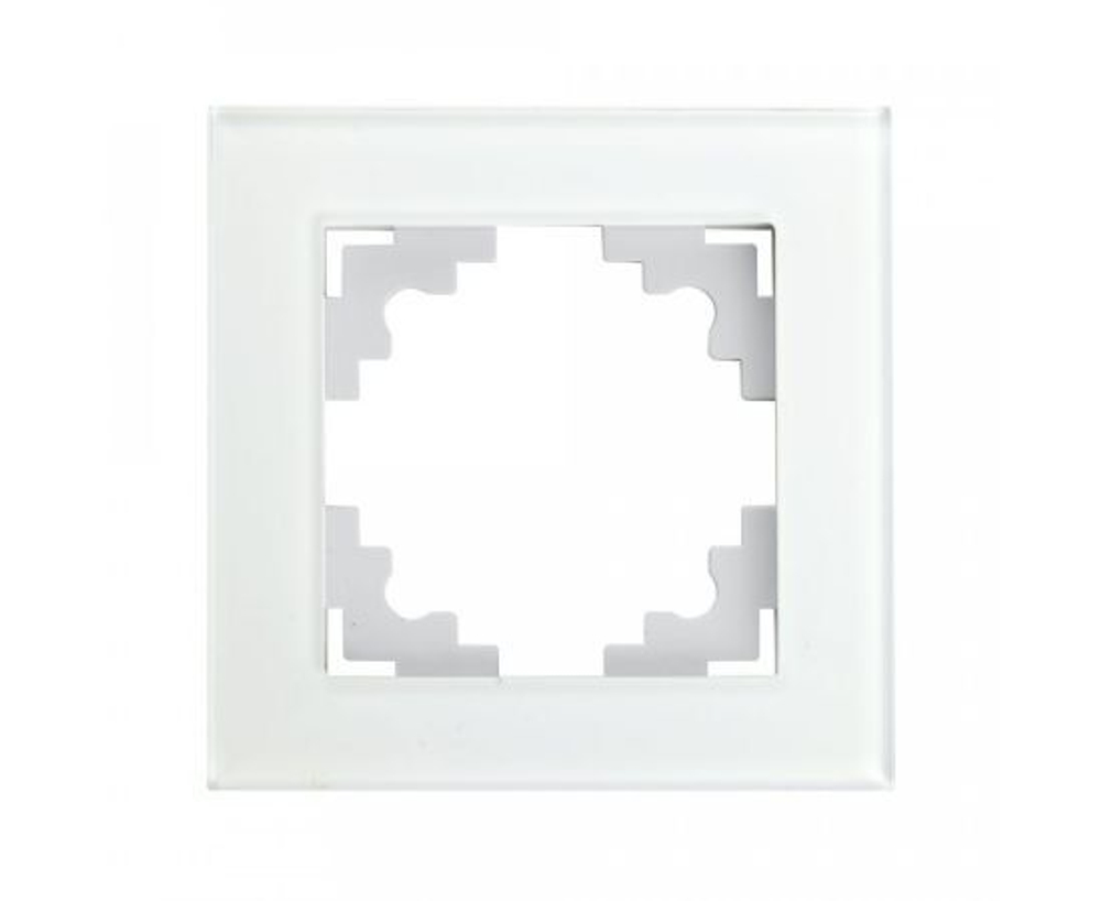 Рамка 1-местная, СТЕКЛО ГЛЯНЕЦ, серия Катрин, GFR00-7001-01, белый, STEKKER 39517