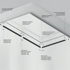 Шинопровод для монтажа Exility в натяжной ПВХ потолок, 3м, черный Technical trx034-sch-423b