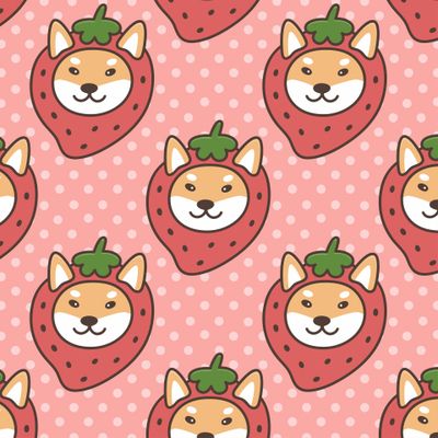 Собака сиба ину милая клубничка