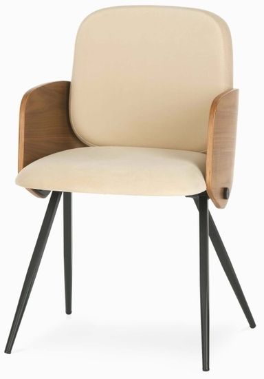 Обеденный стул Isla бежевая экокожа, металл, дерево