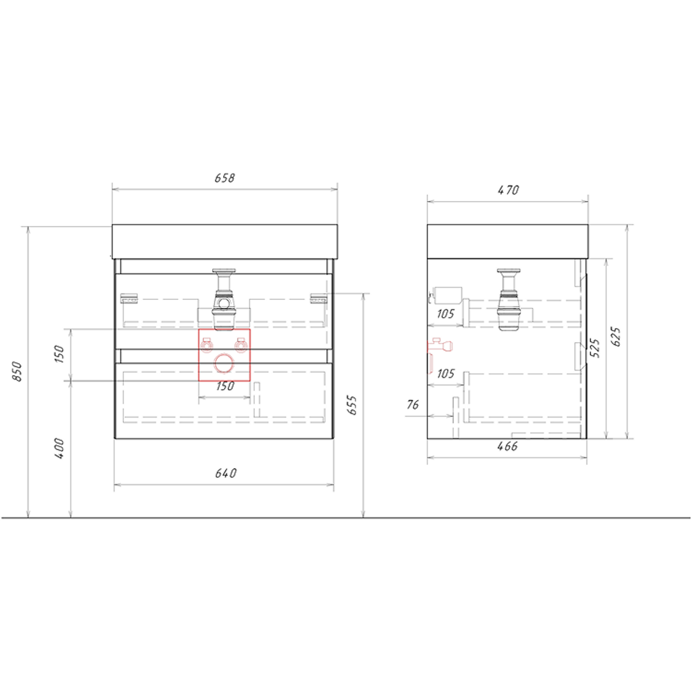 "Geometria" тумба с раковиной, цвет морская дюна, GE01652MD, ТМ «AQWELLA»