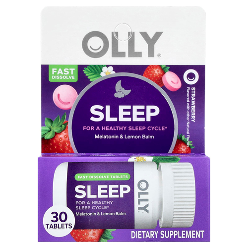 OLLY, Sleep, клубника`` 30 таблеток