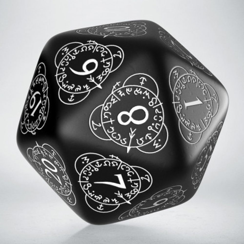 D20 Level Counter Black &amp; white Die (1)