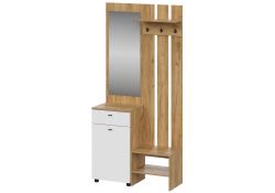 Модульная прихожая Эдолина комплектация 1 дуб золотой / белый матовый