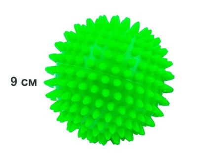 Мяч массажный надувной. Диаметр 9 см. Вес 60 г.  (зелёный)
