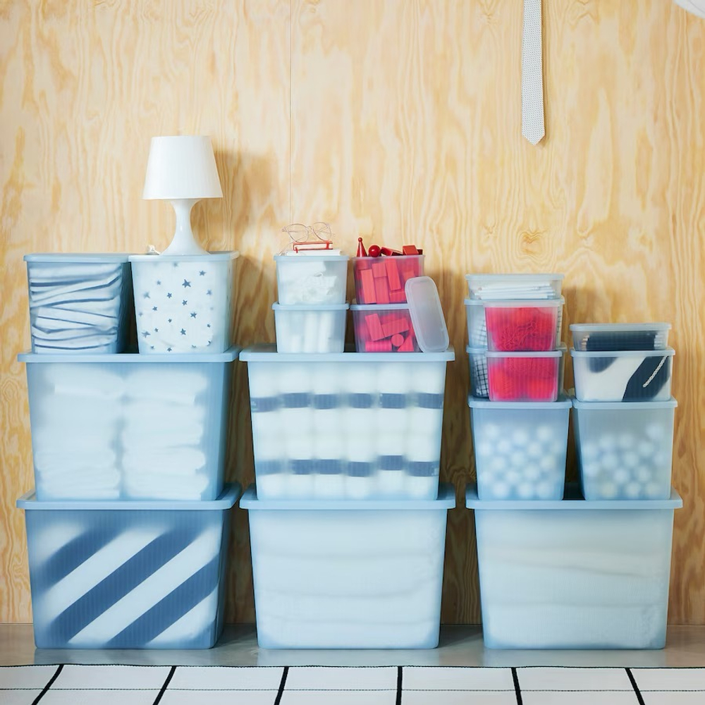 РИКТА RYKTA Контейнер с крышкой 12x18x12 см/1,5 л, голубой