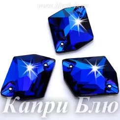 Пришивной ромб Dongzhou с 2 отверстиями, Капри Блю