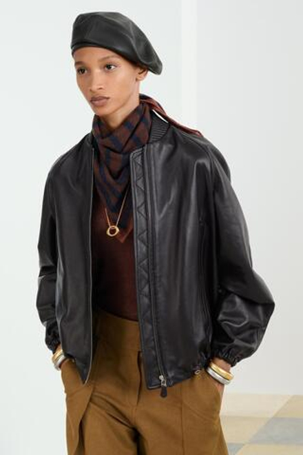 ZARA КОЖАНЫЙ БОМБЕР, ТЕМНО-СЛИВОВЫЙ