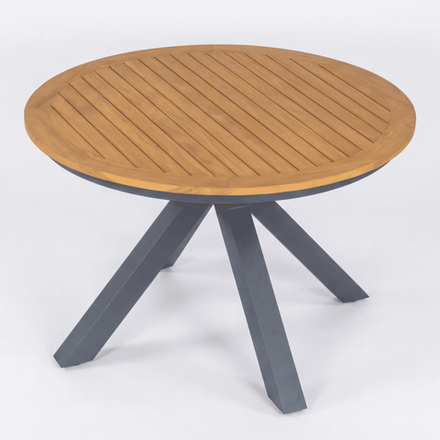 Стол круглый обеденный Ideal Patio AMATO карбон, тик