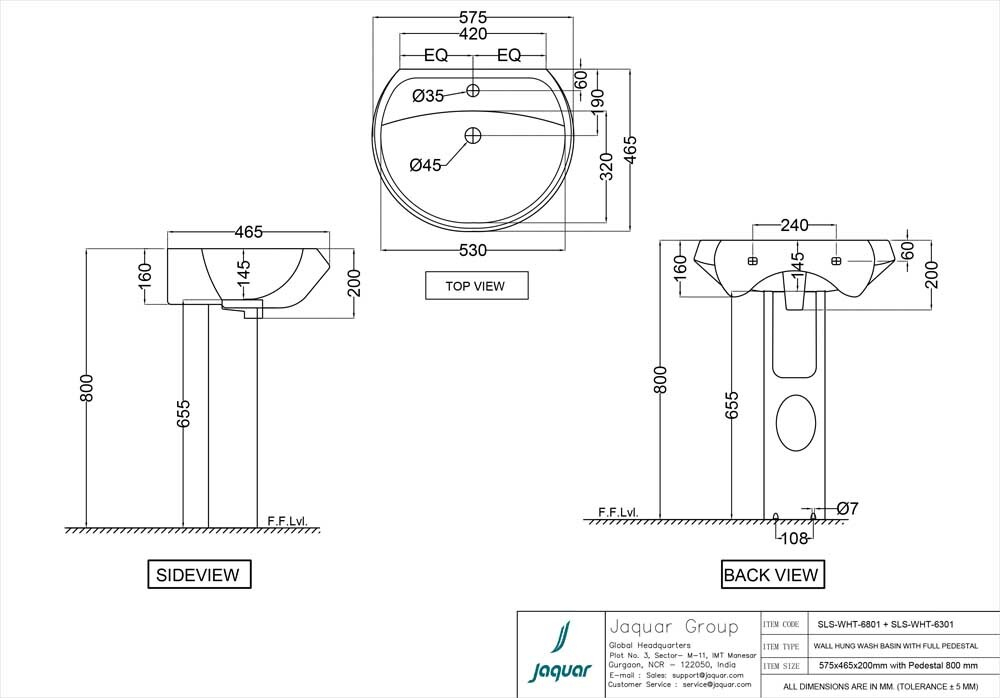 Пьедестал для раковины SLS-WHT-6301