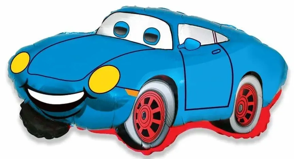 Шар (32""/81 см) Фигура, Гоночная машина, Синий, 1 шт. 5п. Г19