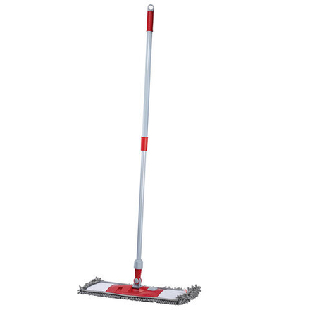 Швабра КОМПЛЕКТ черенок 75-130 см + флаундер 50 см + МОП микрофибра СИНЕЛЬ (ТИП К), PERKLIN (ПЕРКЛИН), 700983