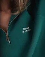 Толстовка Bruler d'Amour Half-zip Liberté d'expression зеленая