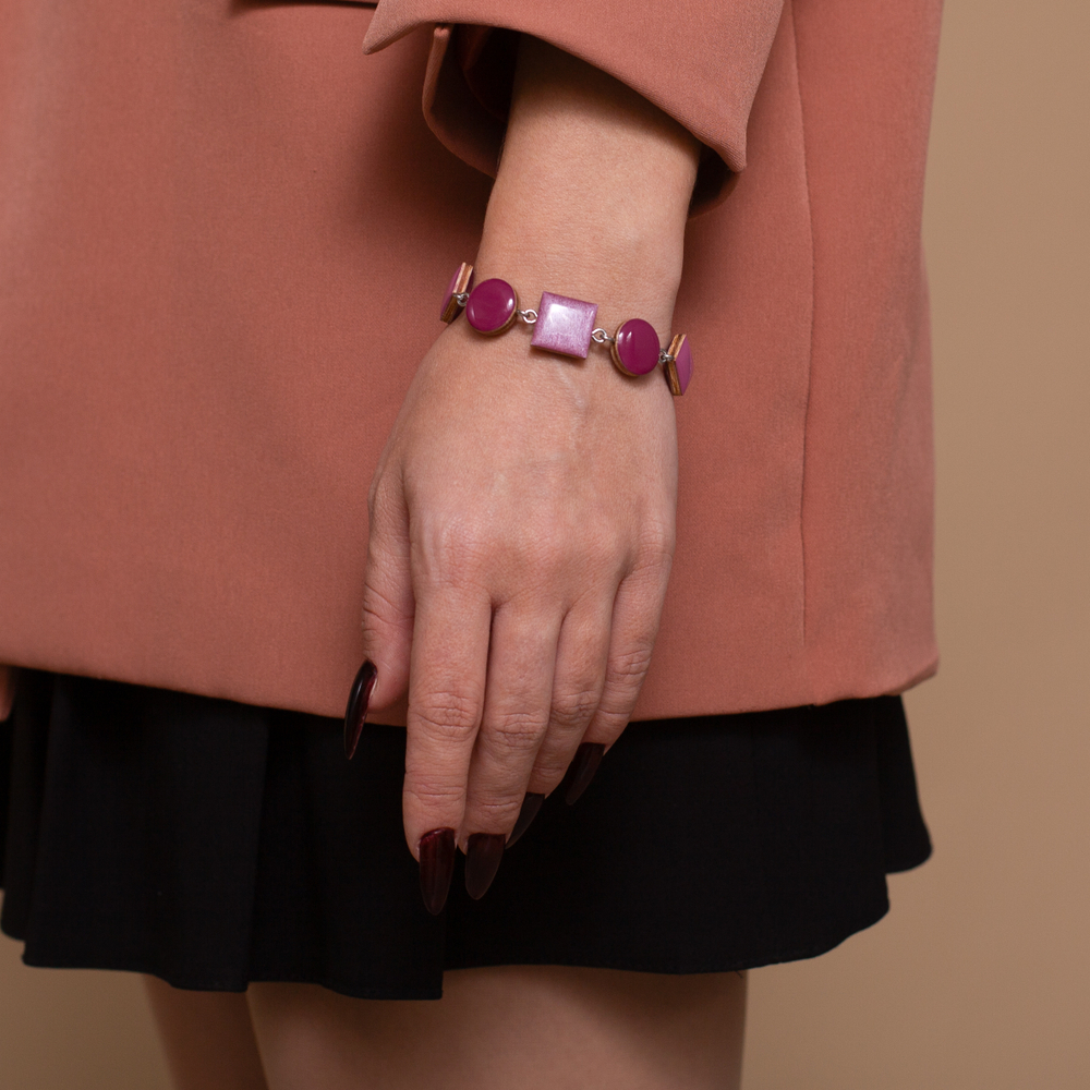 Браслет Детальный - Квадрат - Слива