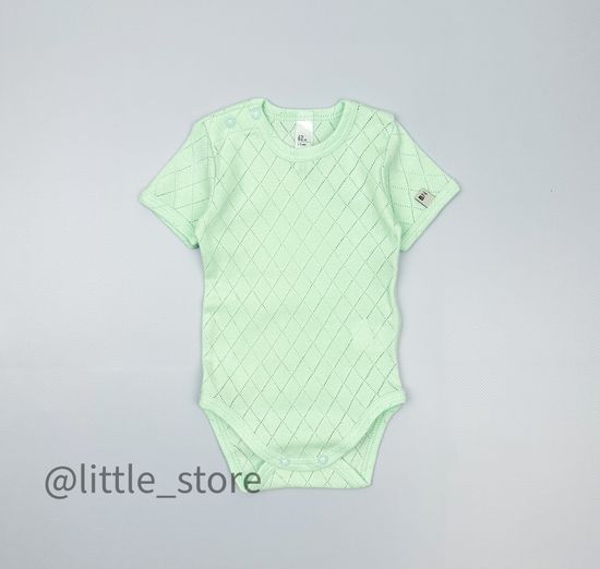 Боди ажурное с коротким рукавом, Ментоловое