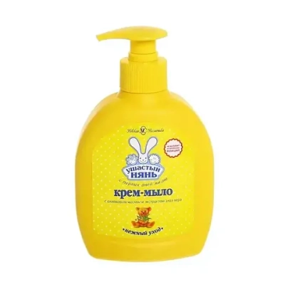 Мыло-крем жидкое УШАСТЫЙ НЯНЬ с олив. маслом и с экстр. алоэ 300 мл