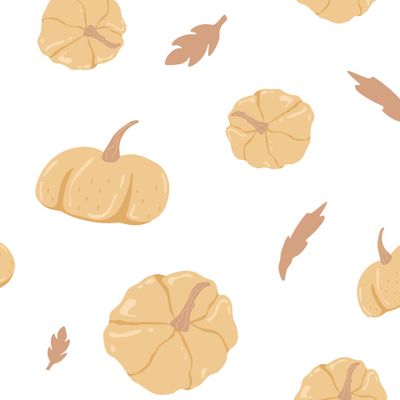 Осенние тыквы с текстурой и абстрактные листья