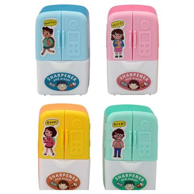 Точилка 2отв., с ластиком "Холодильник" (Центрум)