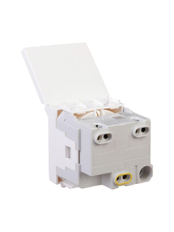 Розетка 1-м 2мод. Avanti "Белое облако" 16А IP41 2P+E защ. шторки с крышкой бел. DKC 4400012