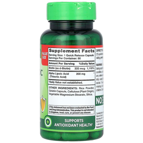 Nature's Truth, Альфа-липоевая кислота, 90 капсул быстрого действия
