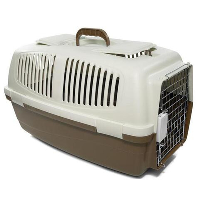 Переноска для животных c металлической дверцей "Спутник" L, капучино, 620*390*380мм, серия TRAVEL, Triol