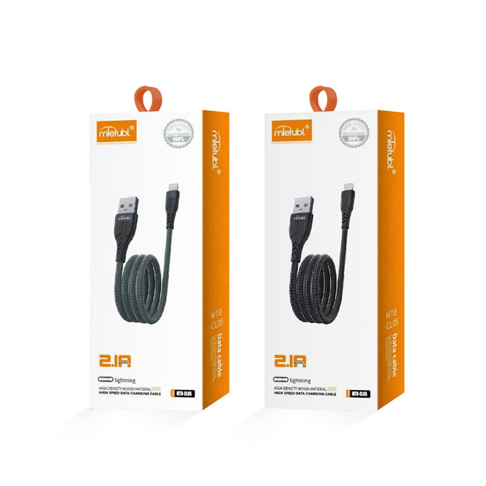 Кабель Mietubl MTB-CL05 USB-Lightning 2.1A 1м Braided Grey (мятая упаковка)