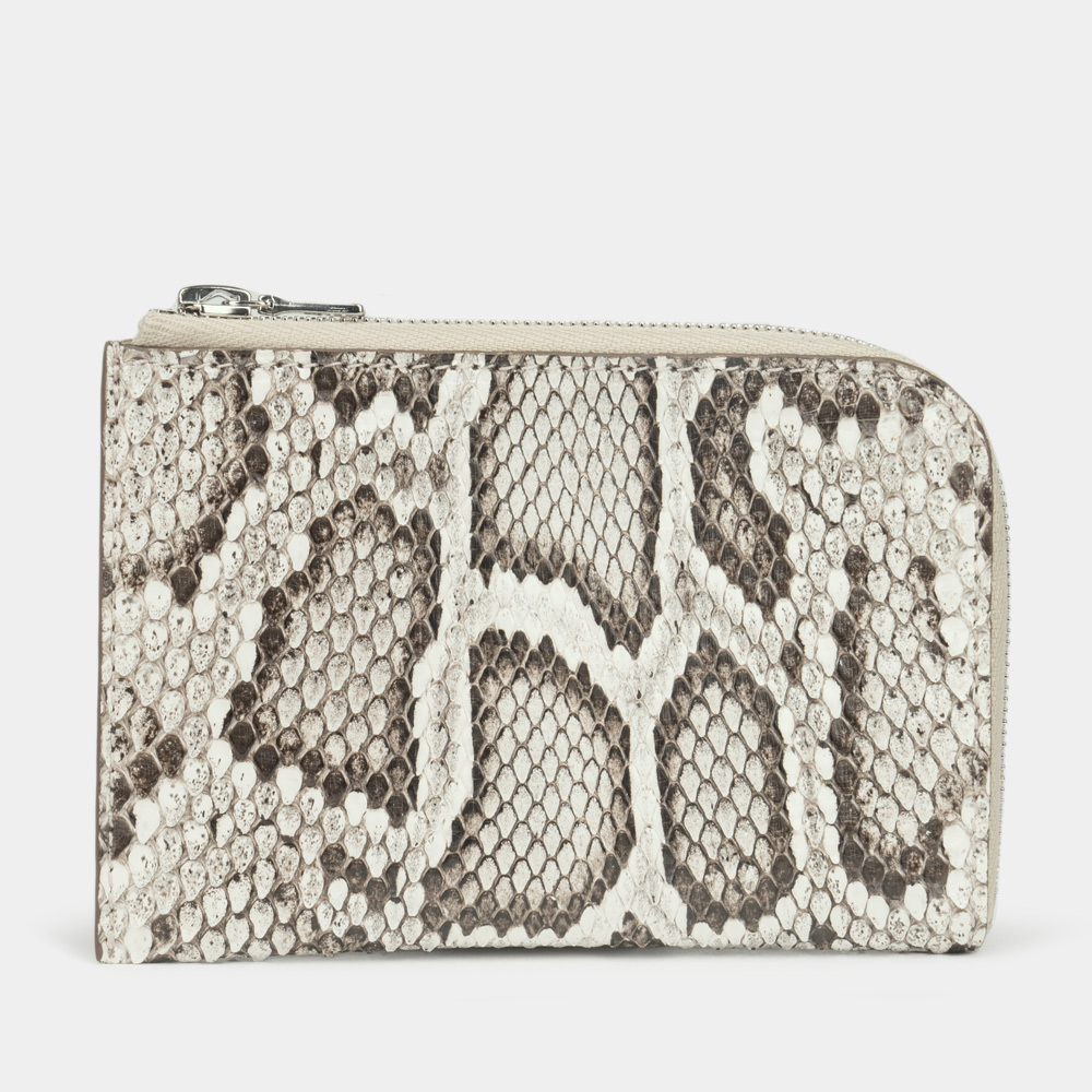 Мини-кошелек Aven из кожи питона натурального цвета