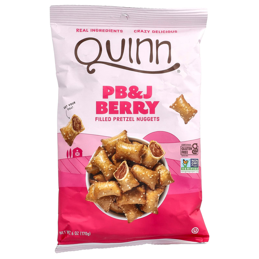 Quinn Snacks, крендели с начинкой, с ягодной начинкой, 170 г (6 унций)