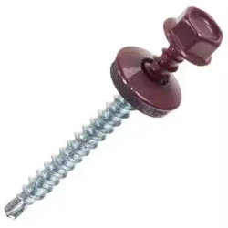 Саморез кровельный вишневый 4,8х35мм 9 штук