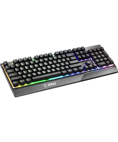 Gaming Keyboard MSI VIGOR GK30, Wired, Mechanical-like plunger switches. 6 zones RGB lighting with several lighting effects. Anti-ghosting Capability. Water Resistant (spill-proof), Black