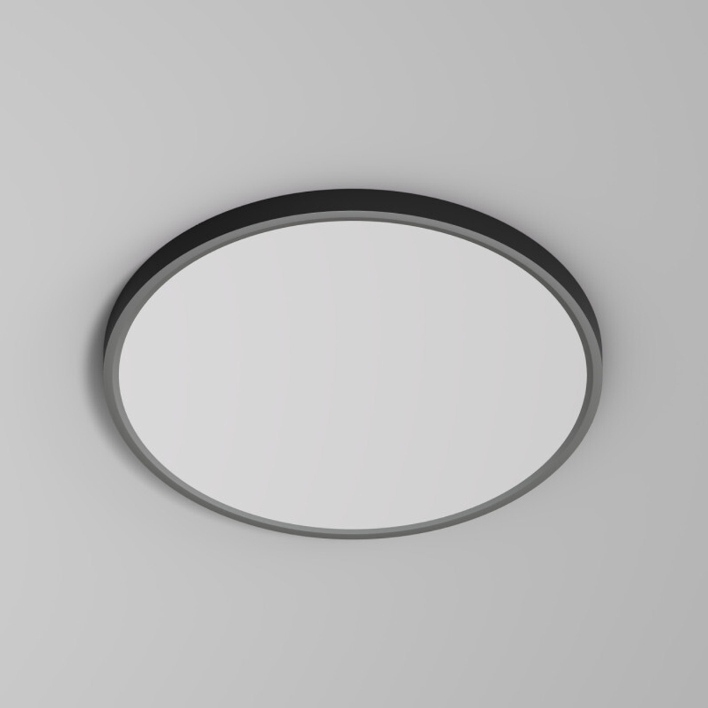 DK6522-BK Накладной светильник THIN, IP40, 36W, 3000K/4000K/6500K, переключатель цветовой температуры на корпусе, черный, полимер