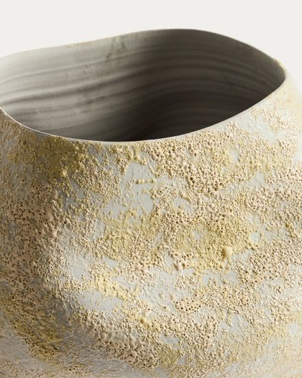 Керамическая ваза Medira цвета экрю и желтого, 35,5 см