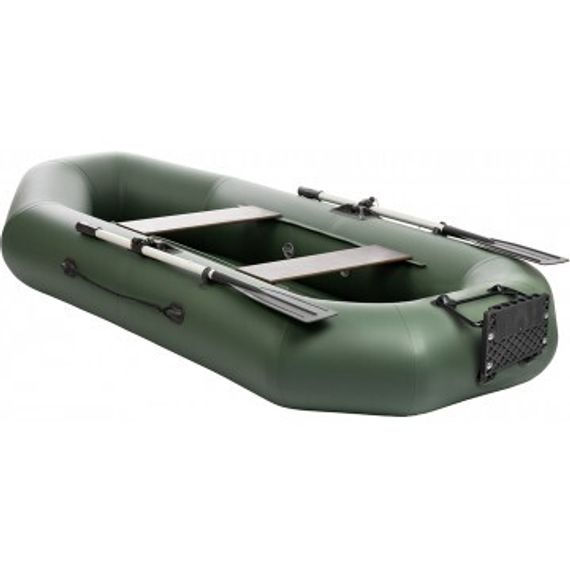 Лодка Тонар Шкипер А260НТ надувное дно, навесной транец, зеленый