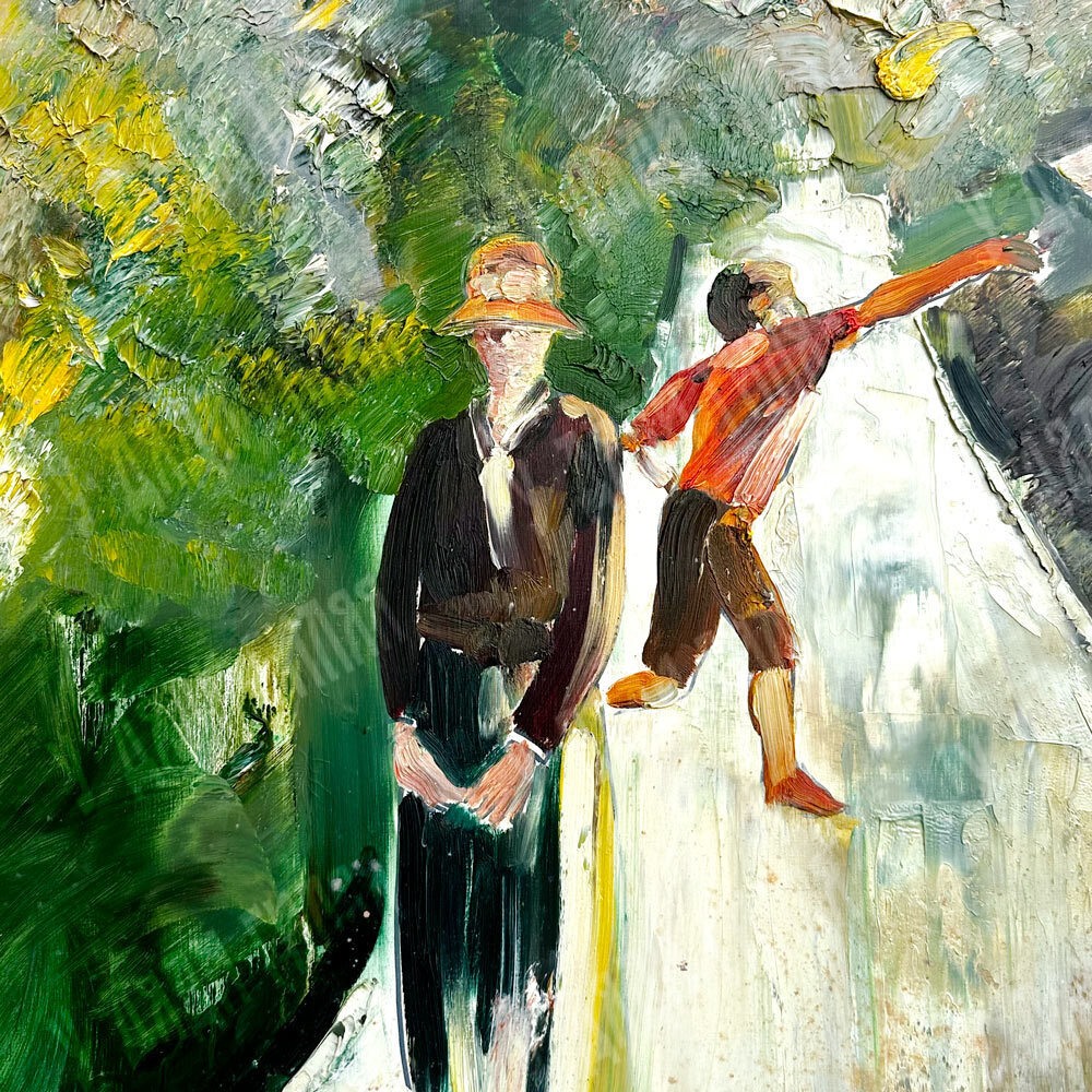 Алексеев Дмитрий Николаевич (р. 1963). Взлетка. (Мальчик, запускающий самолет). Масло. Холст. 1990-е