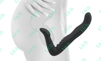 Черный двойной безременной фаллоимитатор-страпон, 20.3 см